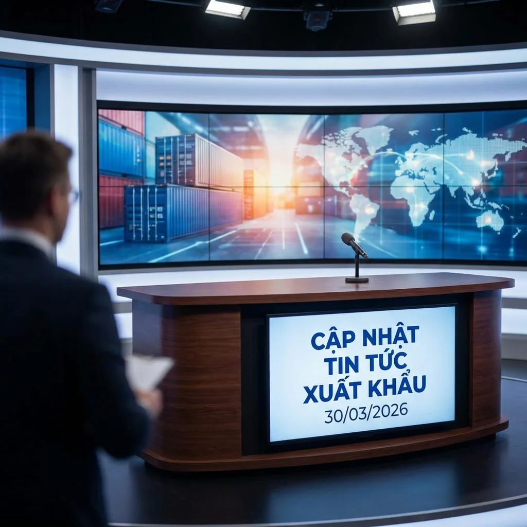 Efficient export news update display at Vietnam Suppliers news studio.